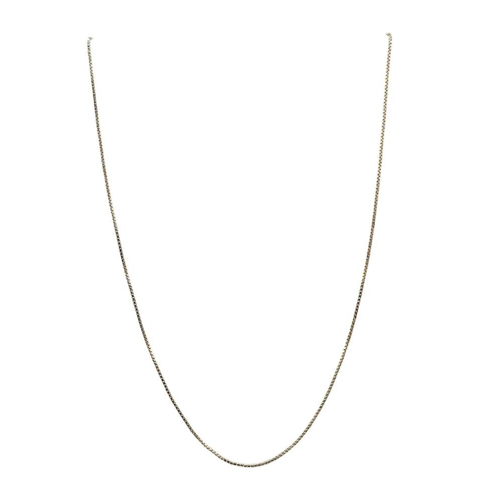 .925 Sterling Silver Box Chain Vintage Necklace 18" Lightweight 2.61g KC